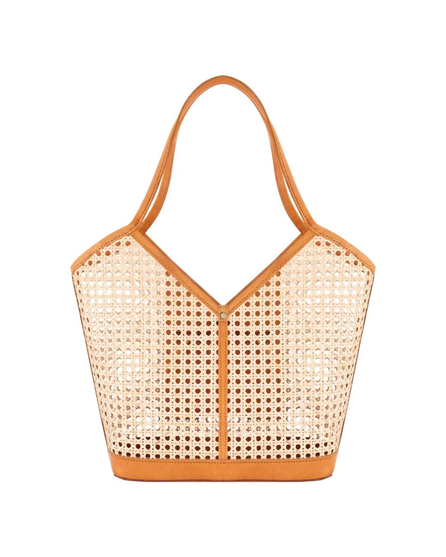 Sophie Rattan Tote – Brown by OhSun