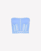 Charo Ruiz Cotton Voile Bustier with Guipure Lace Cups