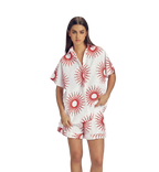 Joia Sun-Print Top & Shorts Set – Red by Cecile Hob