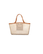 Bailey Rattan & Leather Tote – Caramel by OhSun