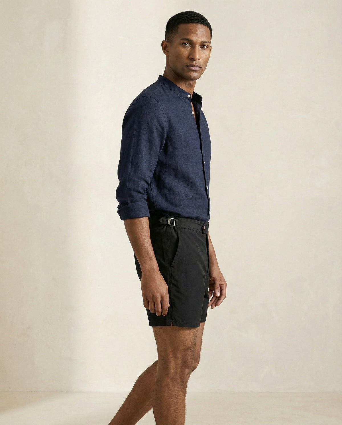 Riviera Buckle Swim Shorts – Black by Apprivió