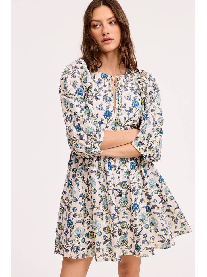 Wholesale Bohemian Print Mini Dress Lightweight Paisley A-Line Sundress
