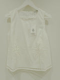 Elppis White Palm Embroided Top