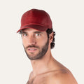 KAMPOS Men's Burgundy Raffia Baseball Cap Lightweight Breathable Sun Hat