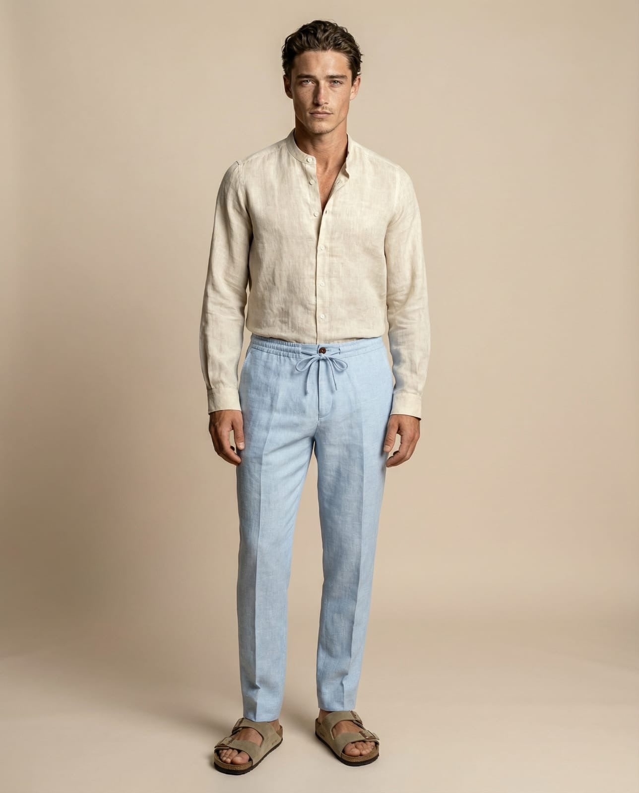 Apprivio — Льняные брюки Dante — Синий