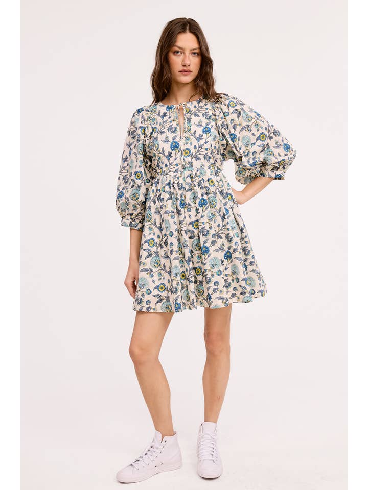 Wholesale Bohemian Print Mini Dress Lightweight Paisley A-Line Sundress