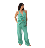 Butterfly Linen Top & Pants Set – Yellow by Cecile Hob