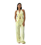 Butterfly Linen Top & Pants Set – Yellow by Cecile Hob