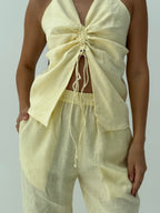 Butterfly Linen Top & Pants Set – Yellow by Cecile Hob
