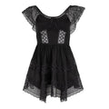 Vestido Corto Vaiana Off-Shoulder Bardot Guipur Volant Asymmetric Skirt