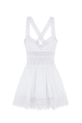 Vestido corto Marilyn Princess Cut Heart-Neck Lace Trim Dress