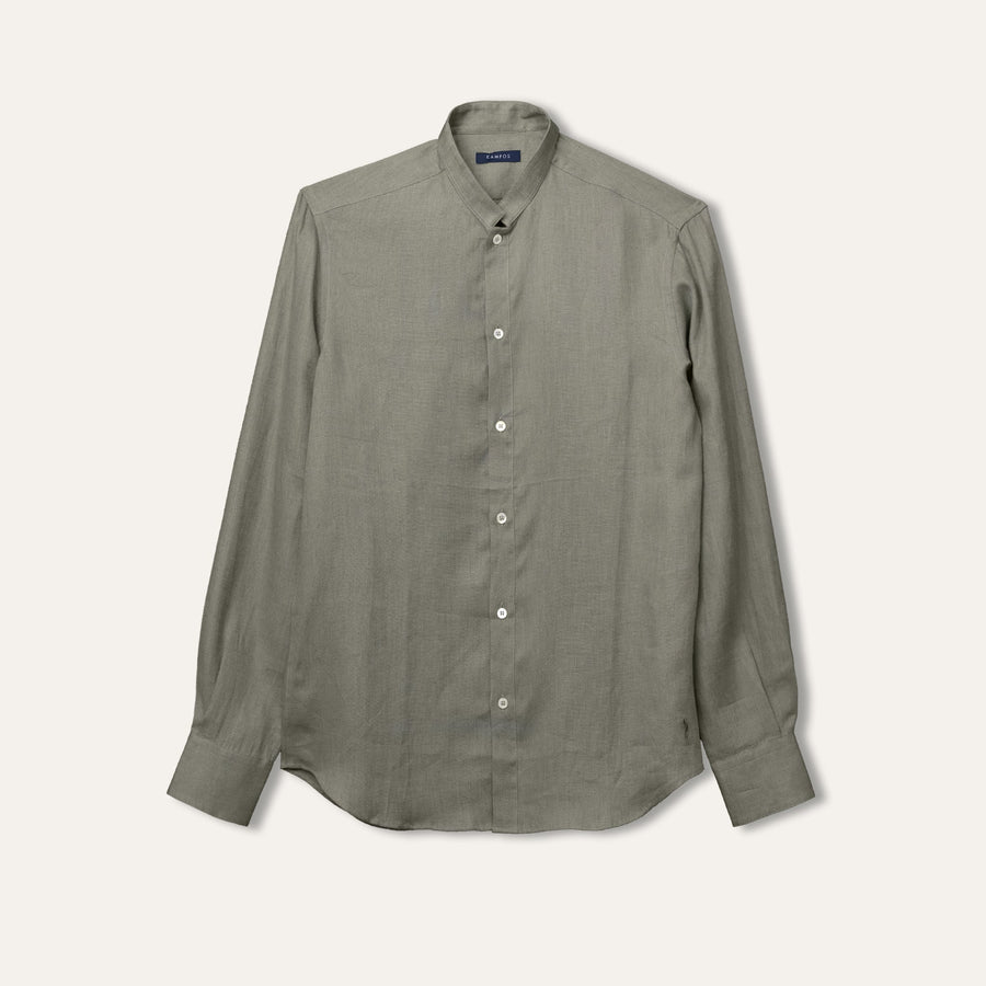 Casual Linen Shirt – Olive Green by Kampos