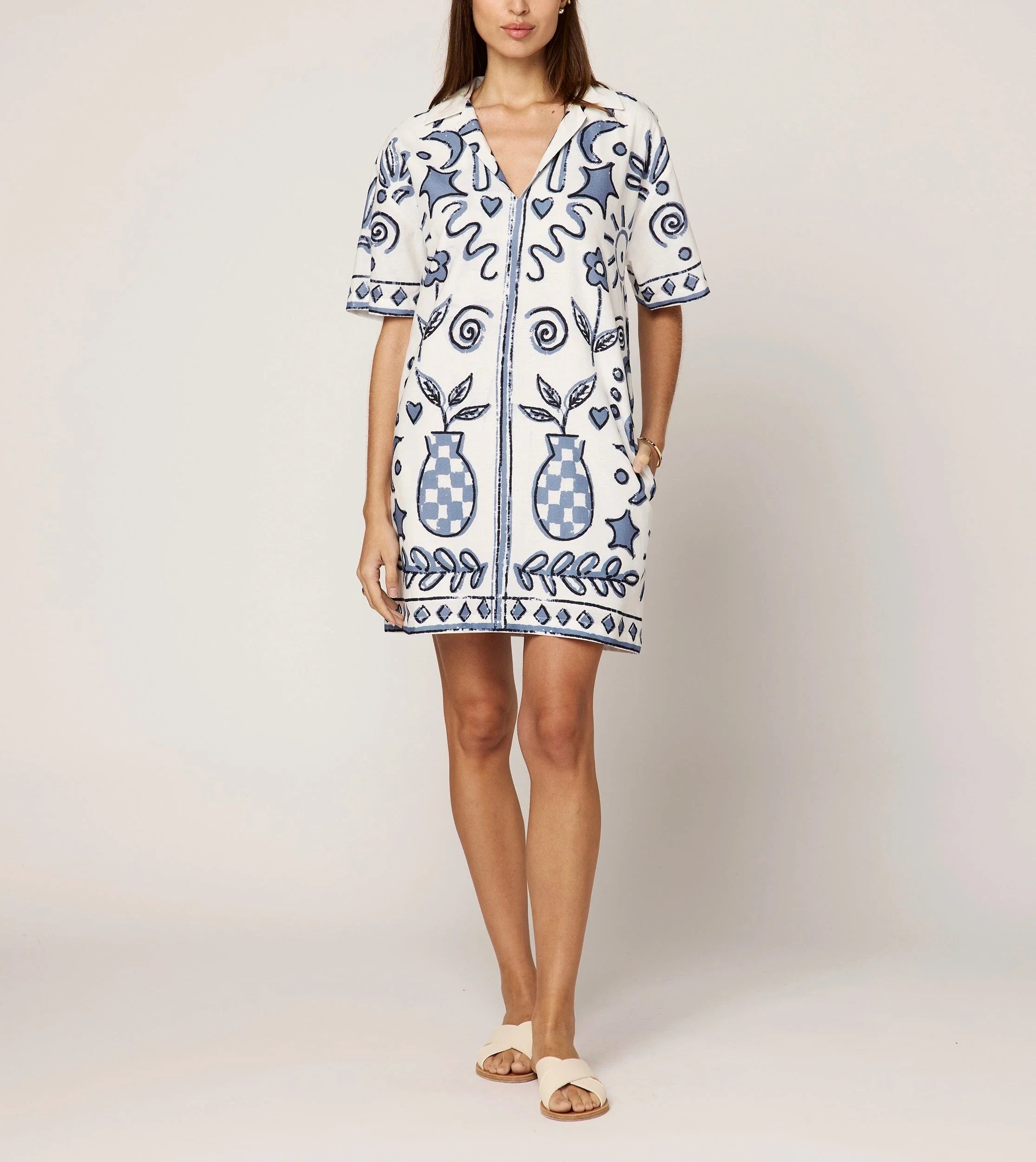 Sandy Mini Dress Verona Ethically Handmade Cotton-Linen Coastal Mini Dress
