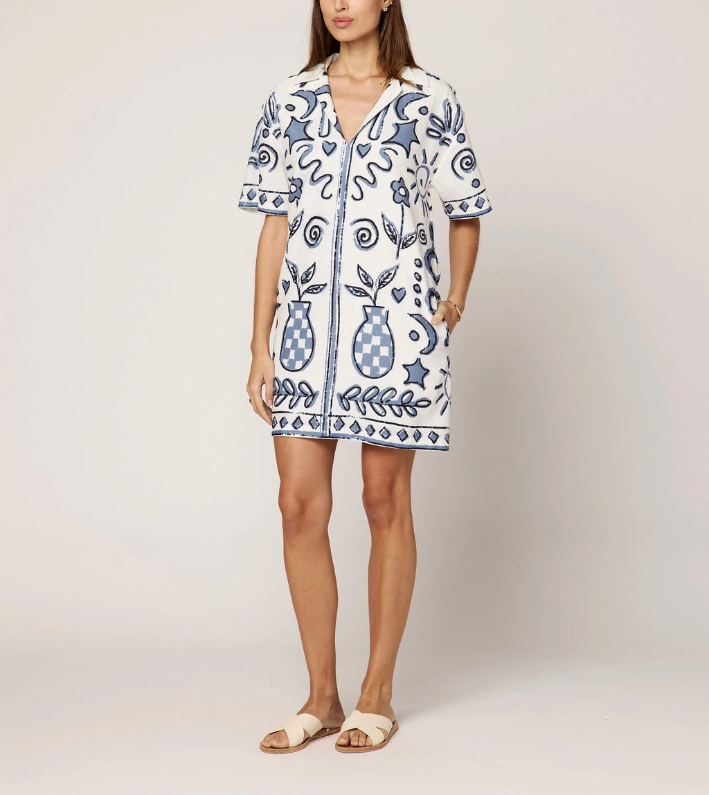 Sandy Mini Dress Verona Ethically Handmade Cotton-Linen Coastal Mini Dress