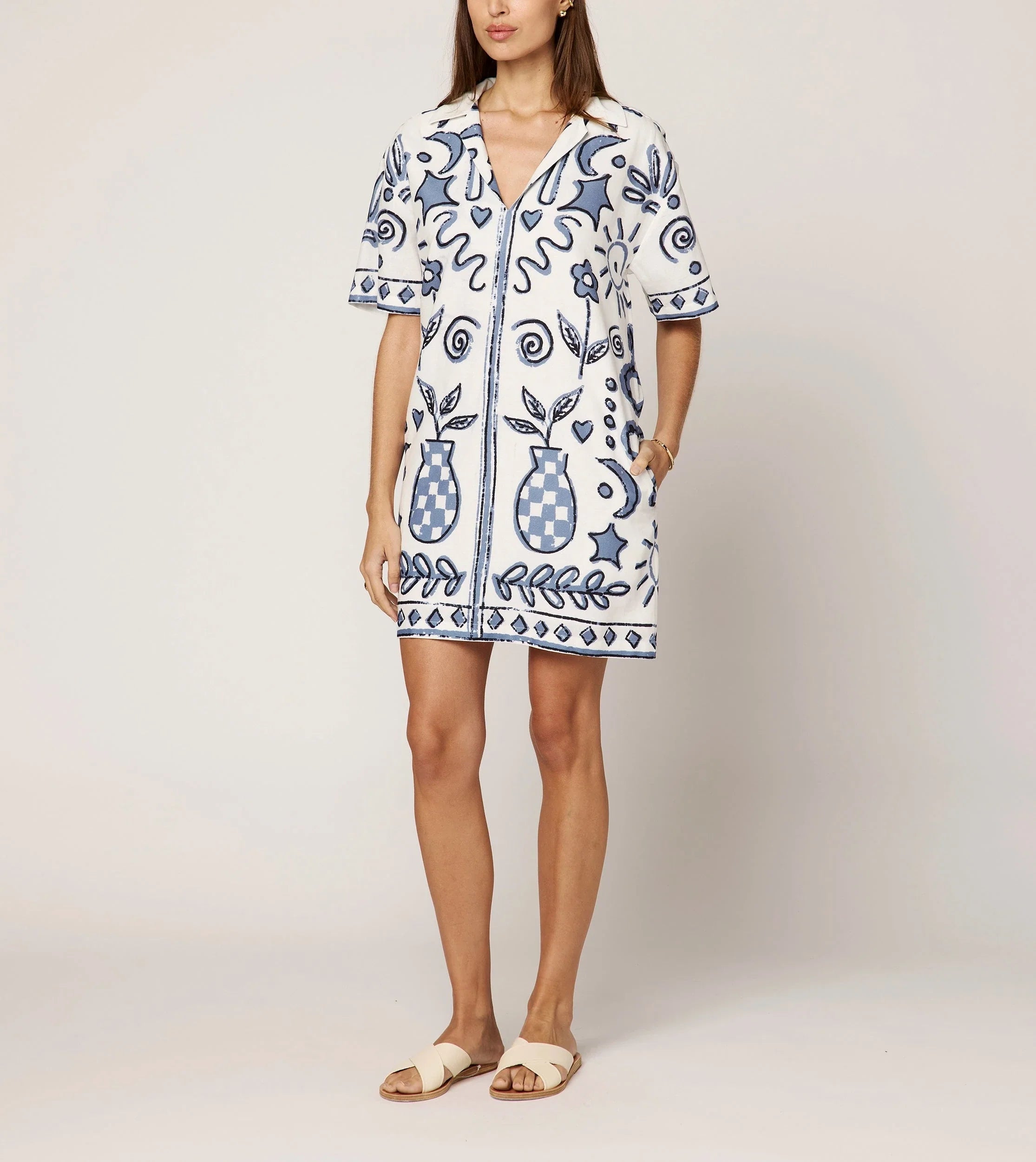 Sandy Mini Dress Verona Ethically Handmade Cotton-Linen Coastal Mini Dress