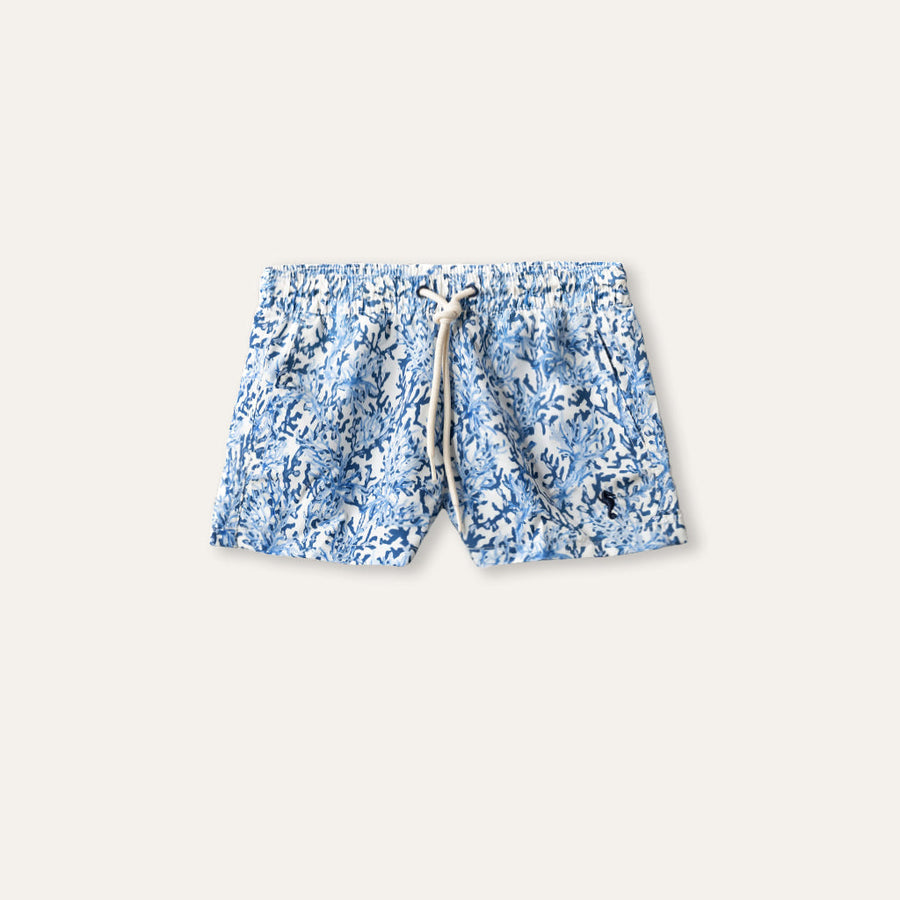 Kids' Swim Shorts – Coral Forest Blue by Kampos